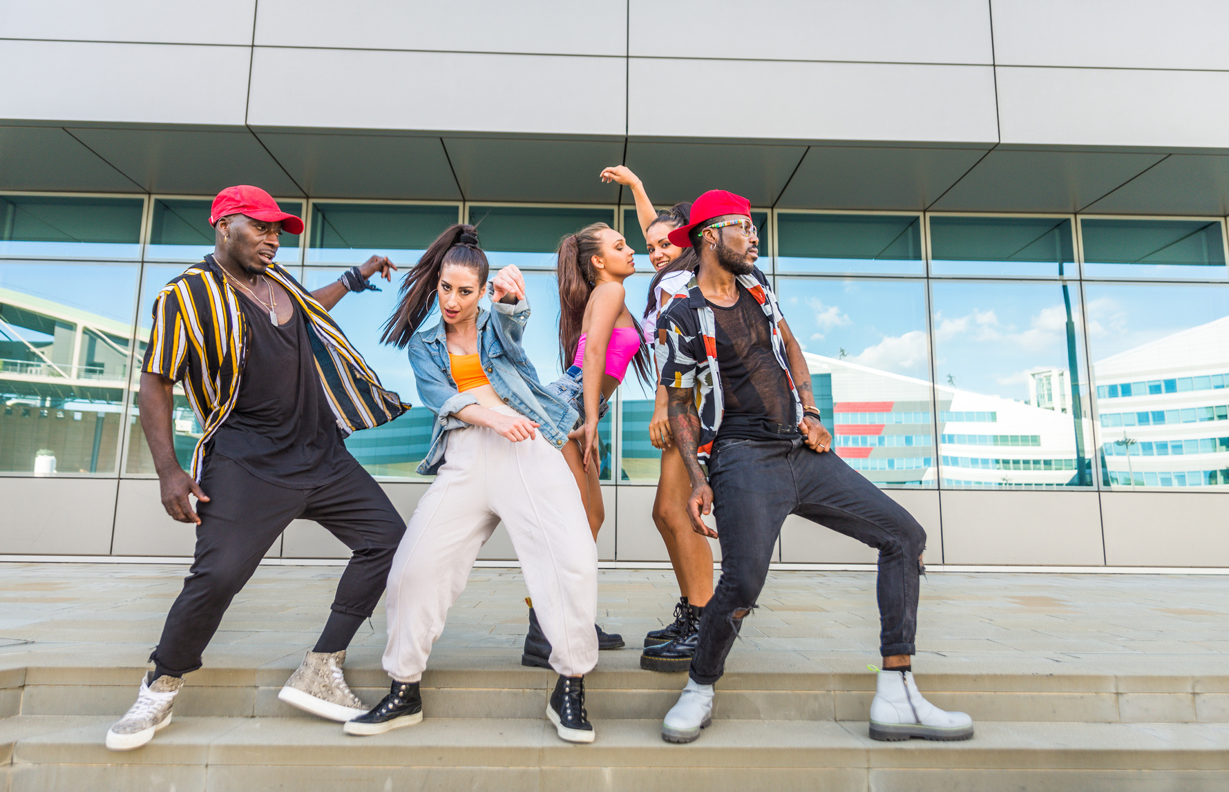 Hip Hop Crew Dancing Outdoors